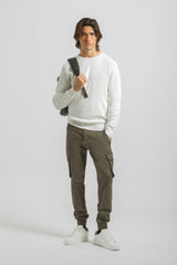 Maglia girocollo strutturata|Colore:Off white