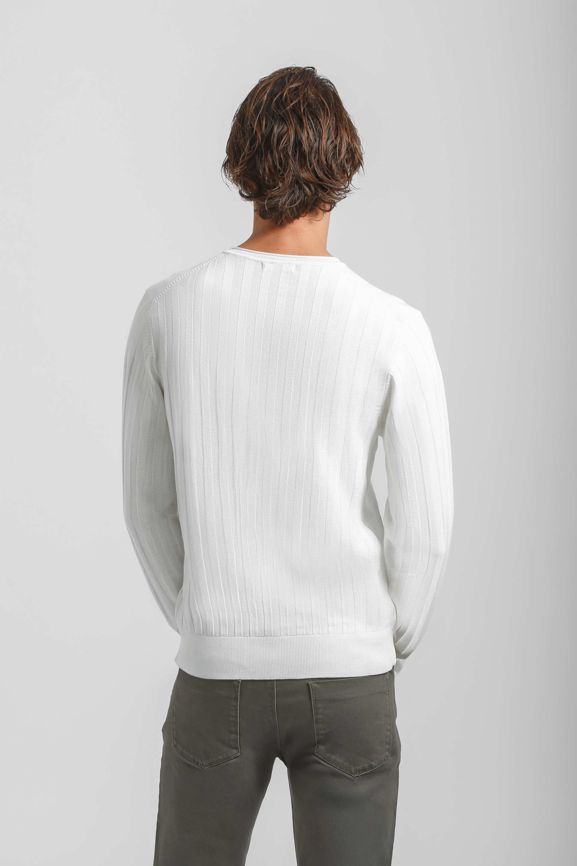 Maglia girocollo strutturata|Colore:Off white