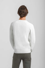Maglia girocollo strutturata|Colore:Off white