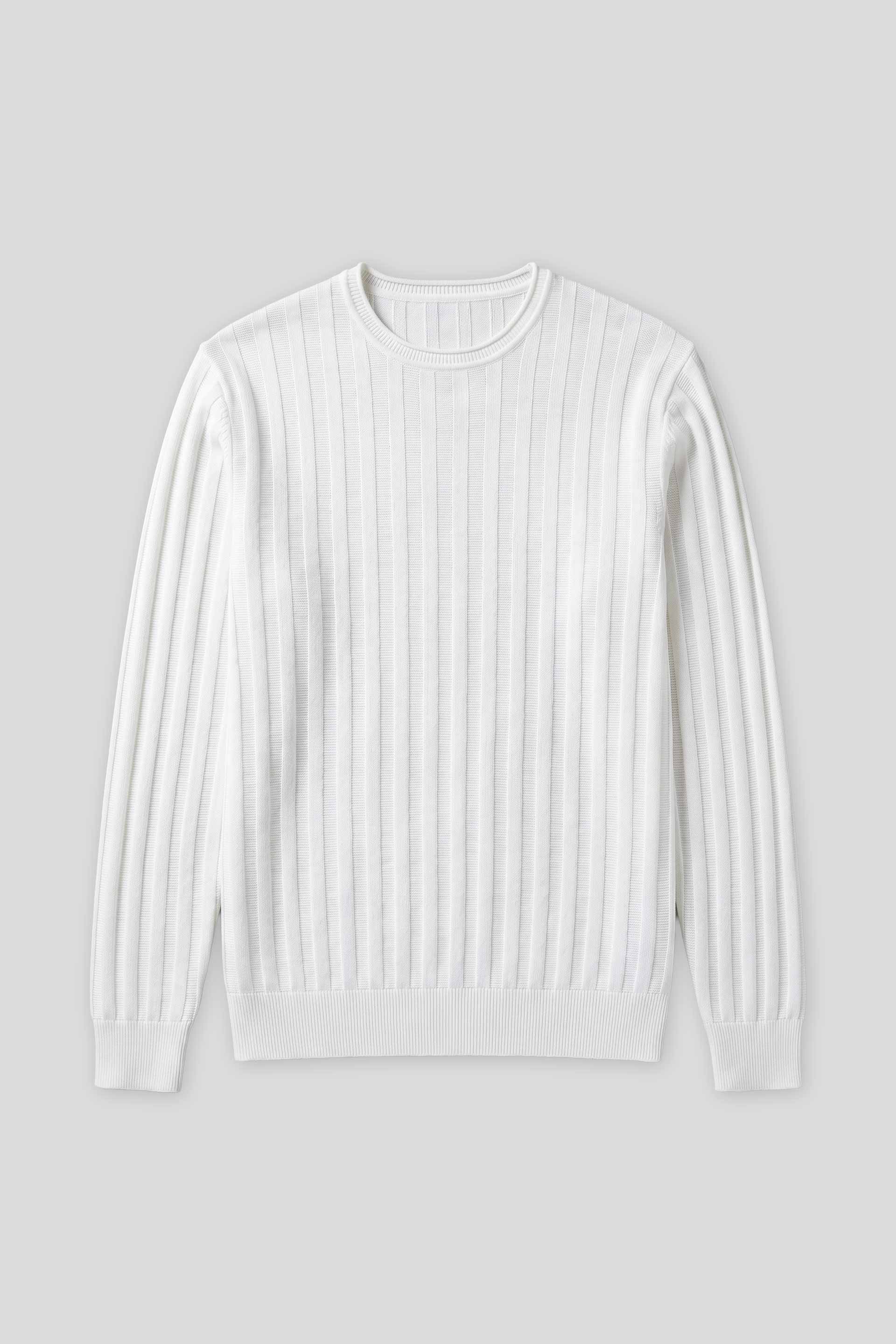 Maglia girocollo strutturata|Colore:Off white