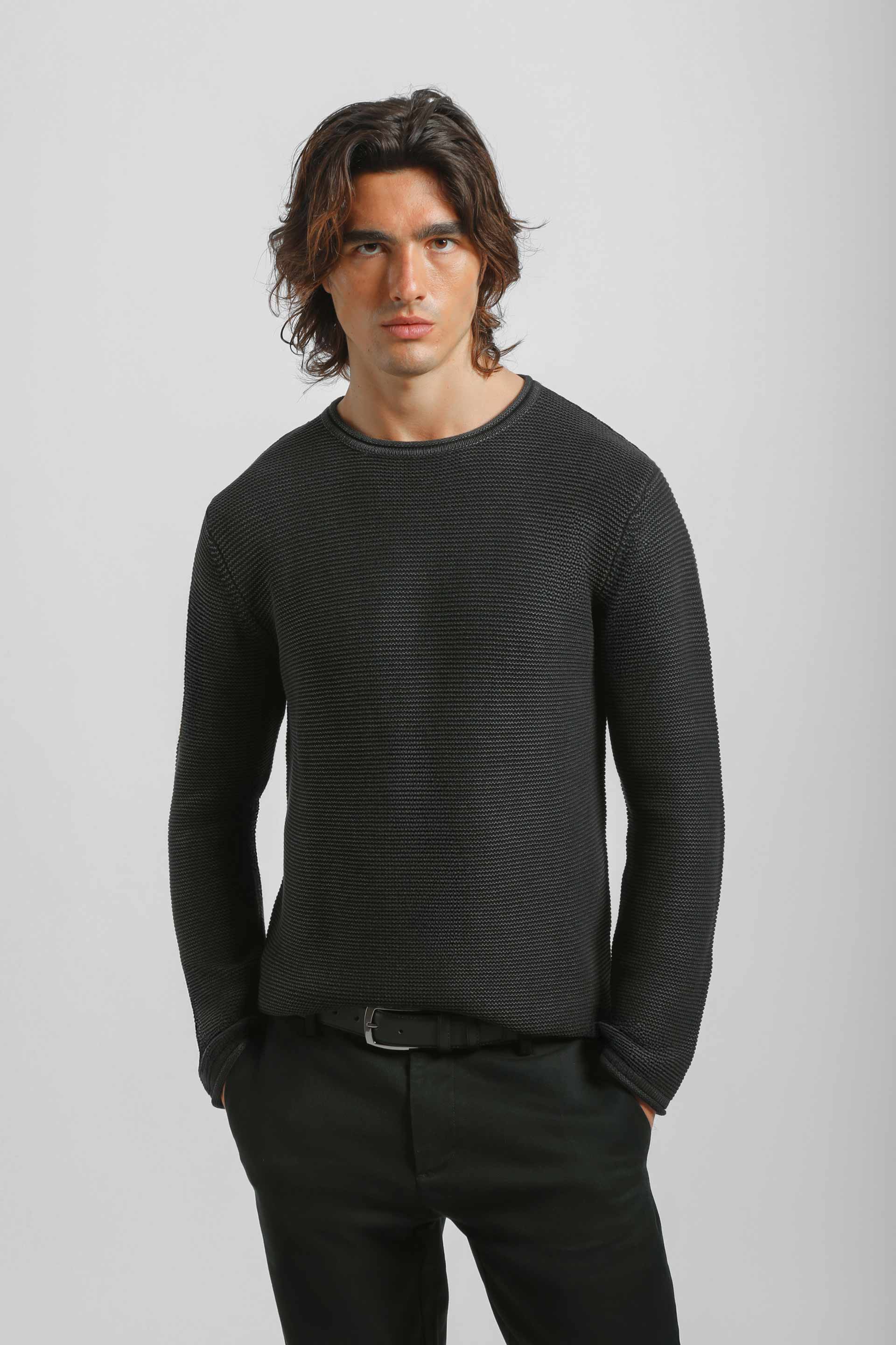 Maglia girocollo 100% cotone|Colore:Nero