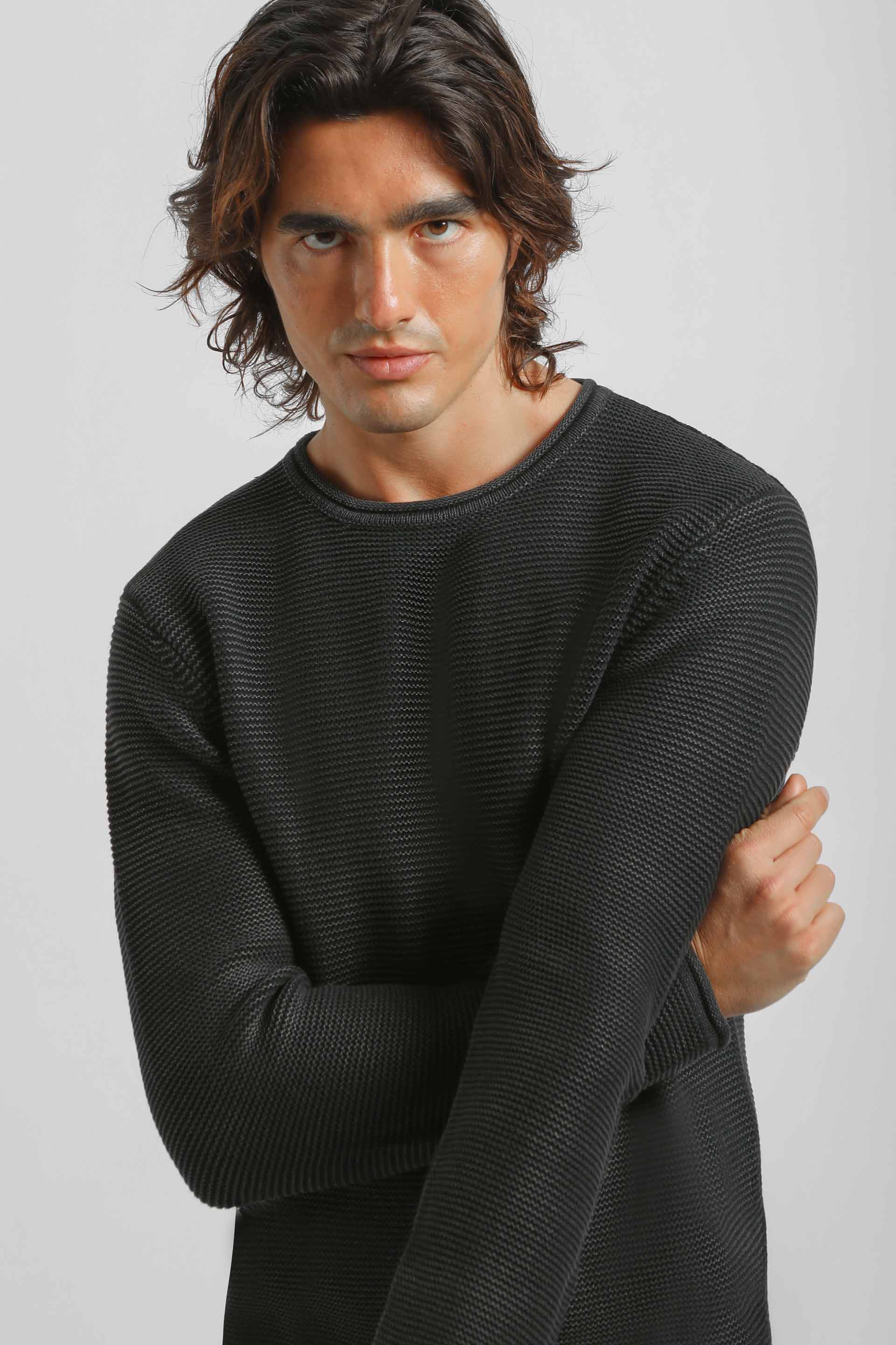 Maglia girocollo 100% cotone|Colore:Nero