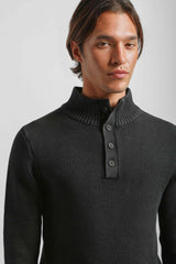 Lupetto con bottoni 100% cotone|Colore:Nero