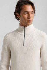 Maglia mezza zip collo lupetto|Colore:Beige chiaro