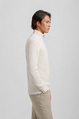 Maglia mezza zip collo lupetto|Colore:Beige chiaro