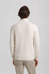 Maglia mezza zip collo lupetto|Colore:Beige chiaro