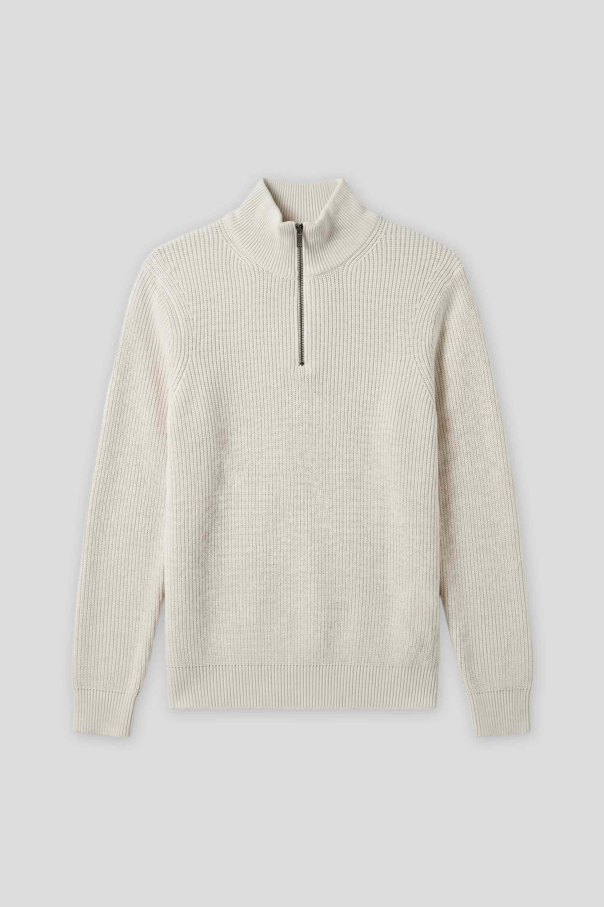 Maglia mezza zip collo lupetto|Colore:Beige chiaro