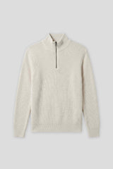 Maglia mezza zip collo lupetto|Colore:Beige chiaro