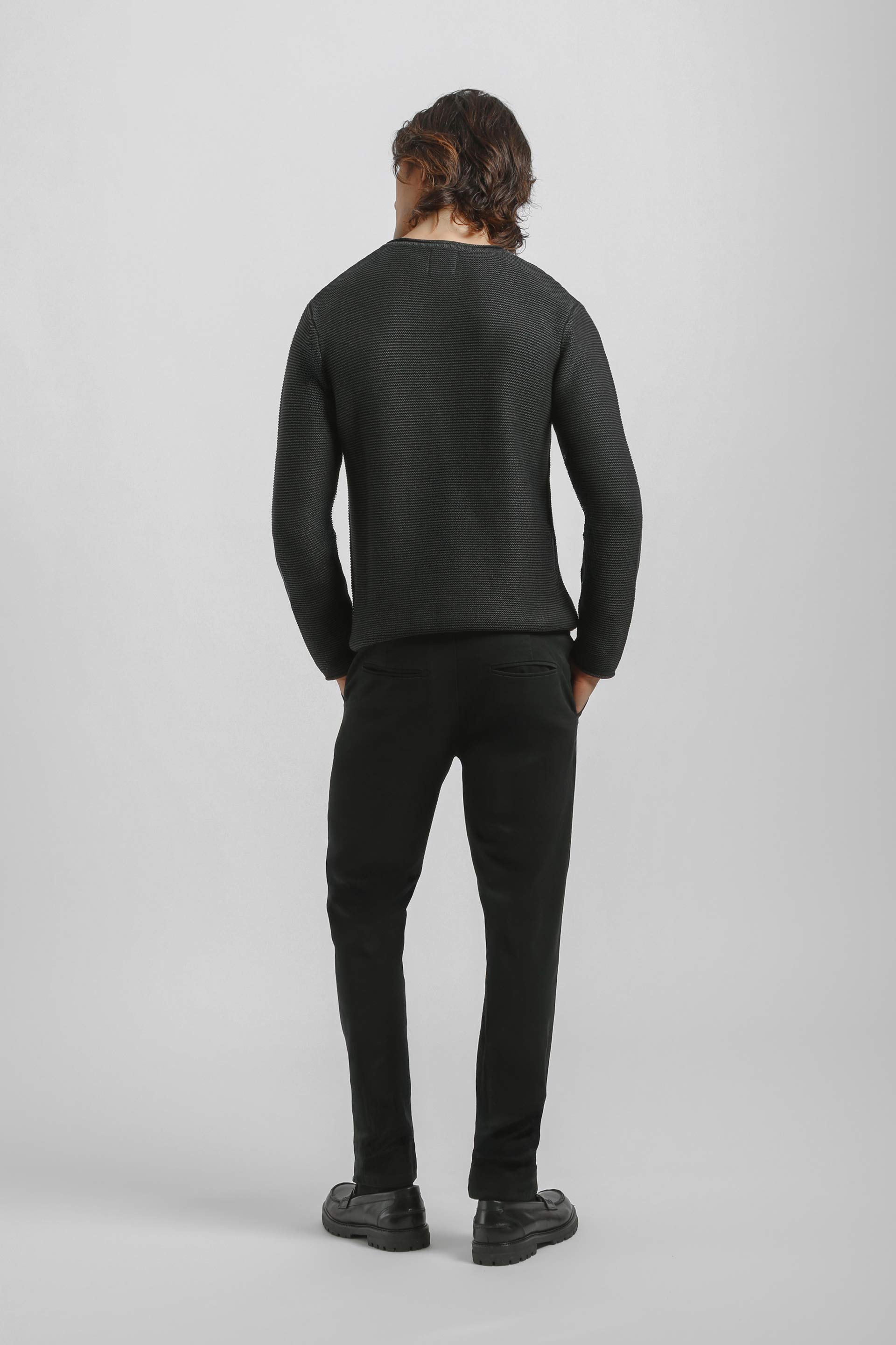 Pantaloni chino misto cotone|Colore:Nero