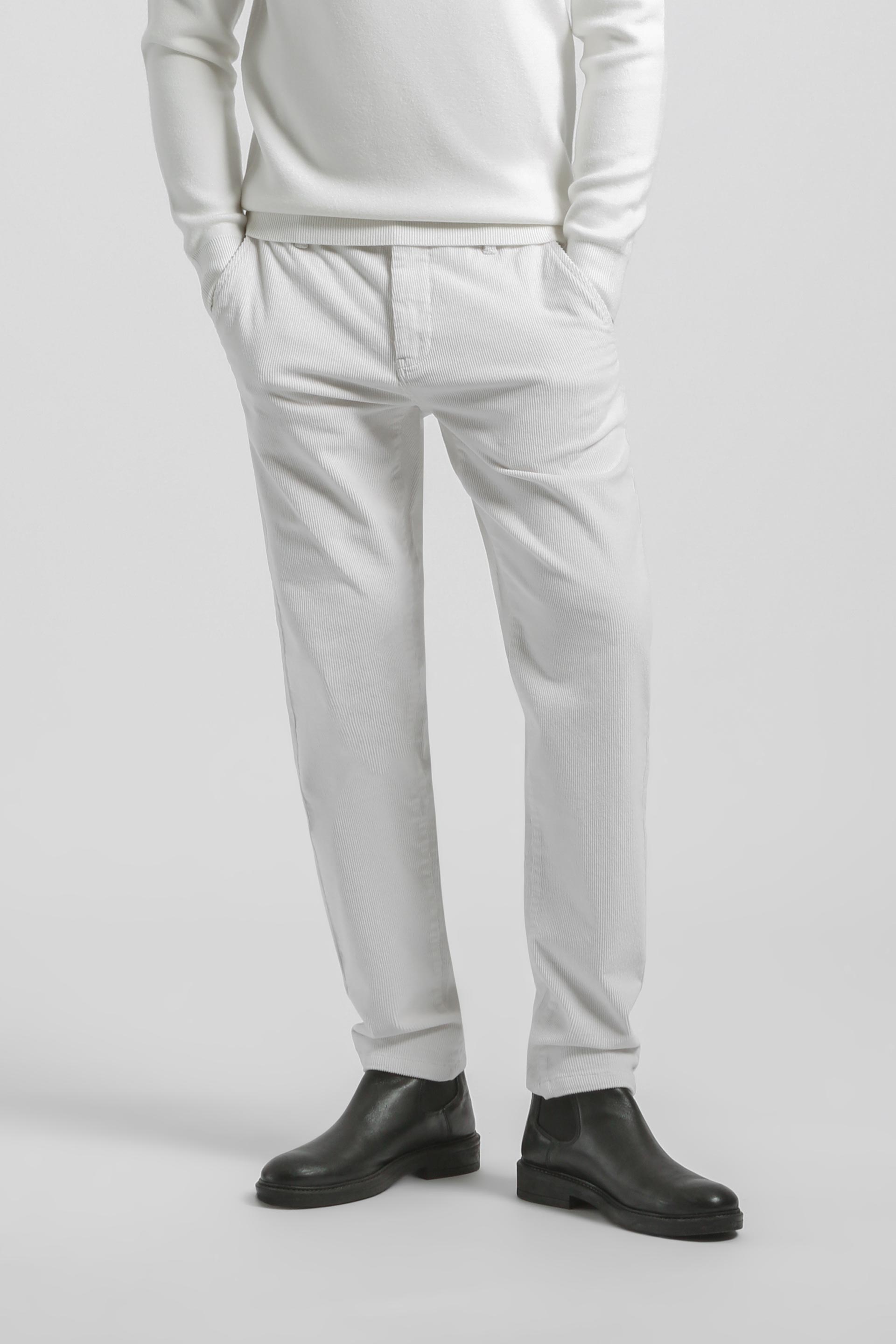 Pantaloni chino di velluto|Colore:Off white