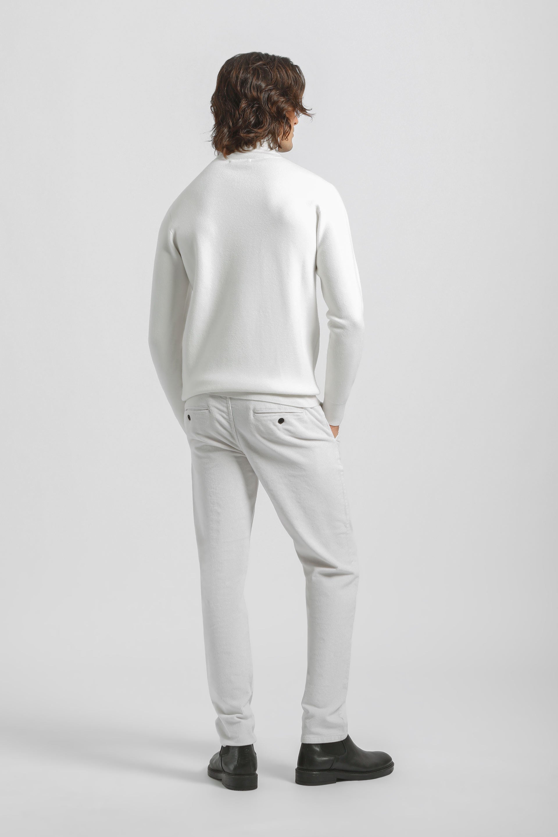 Pantaloni chino di velluto|Colore:Off white