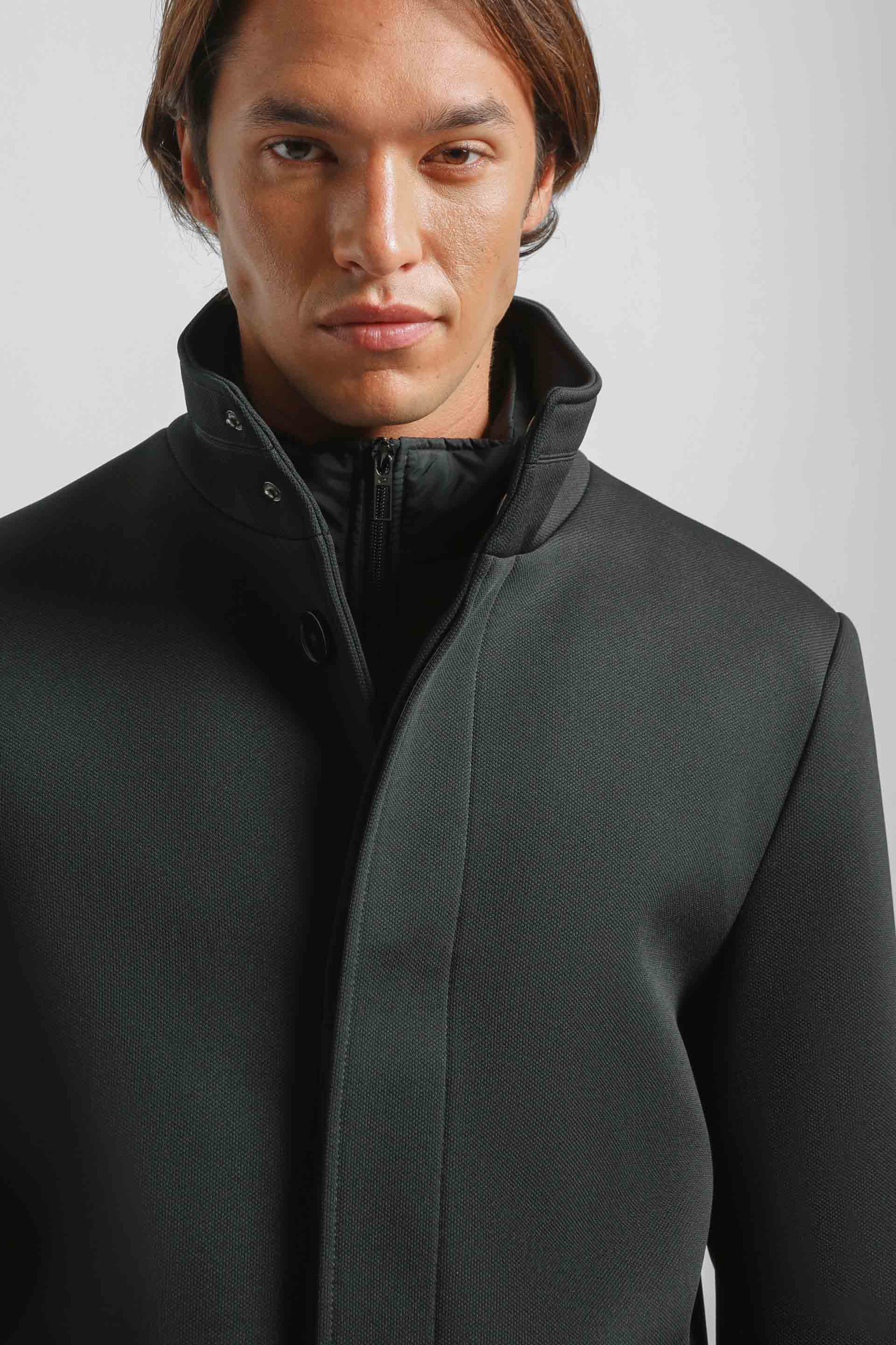Cappotto collo lupetto|Colore:Blu scuro