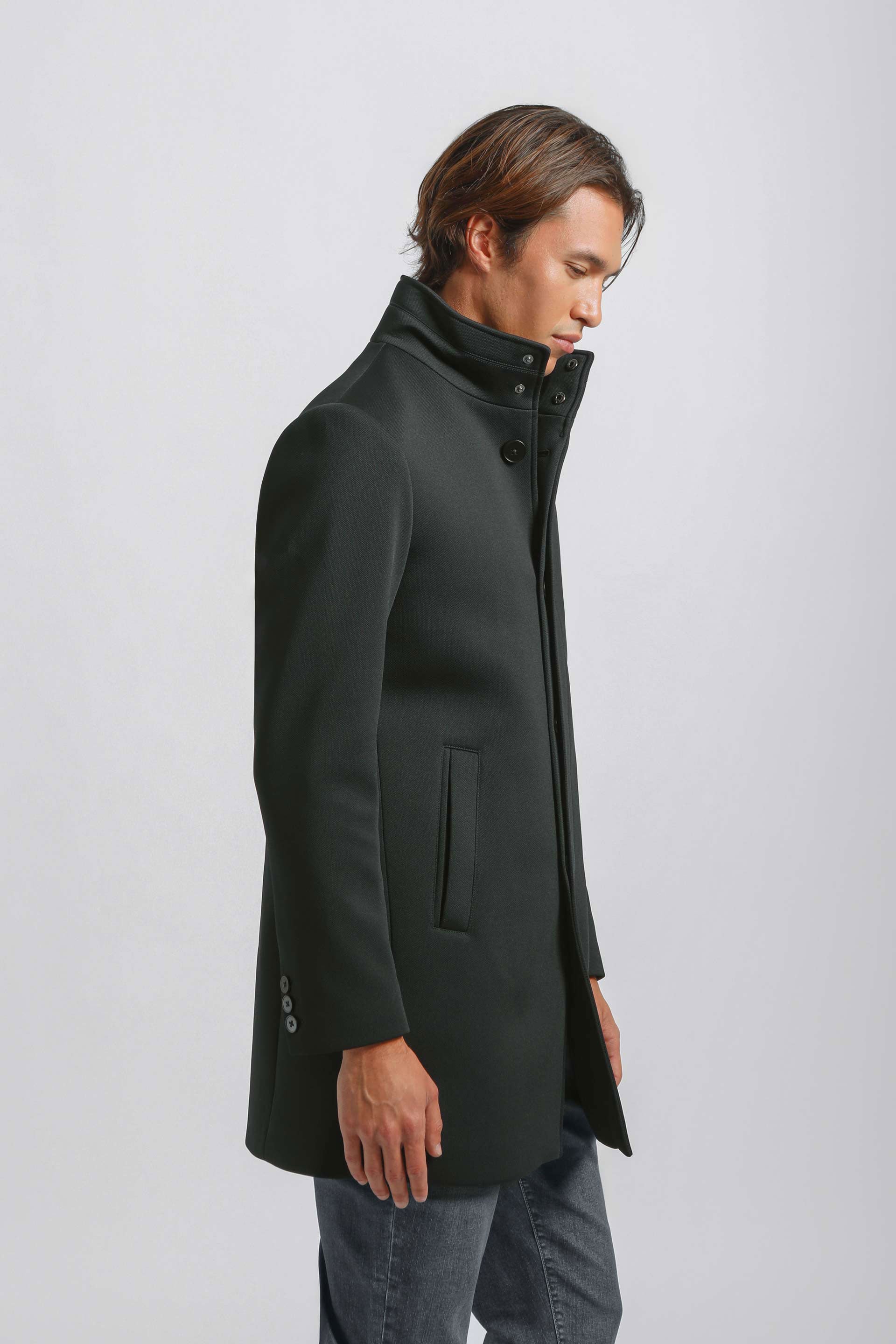 Cappotto collo lupetto|Colore:Blu scuro