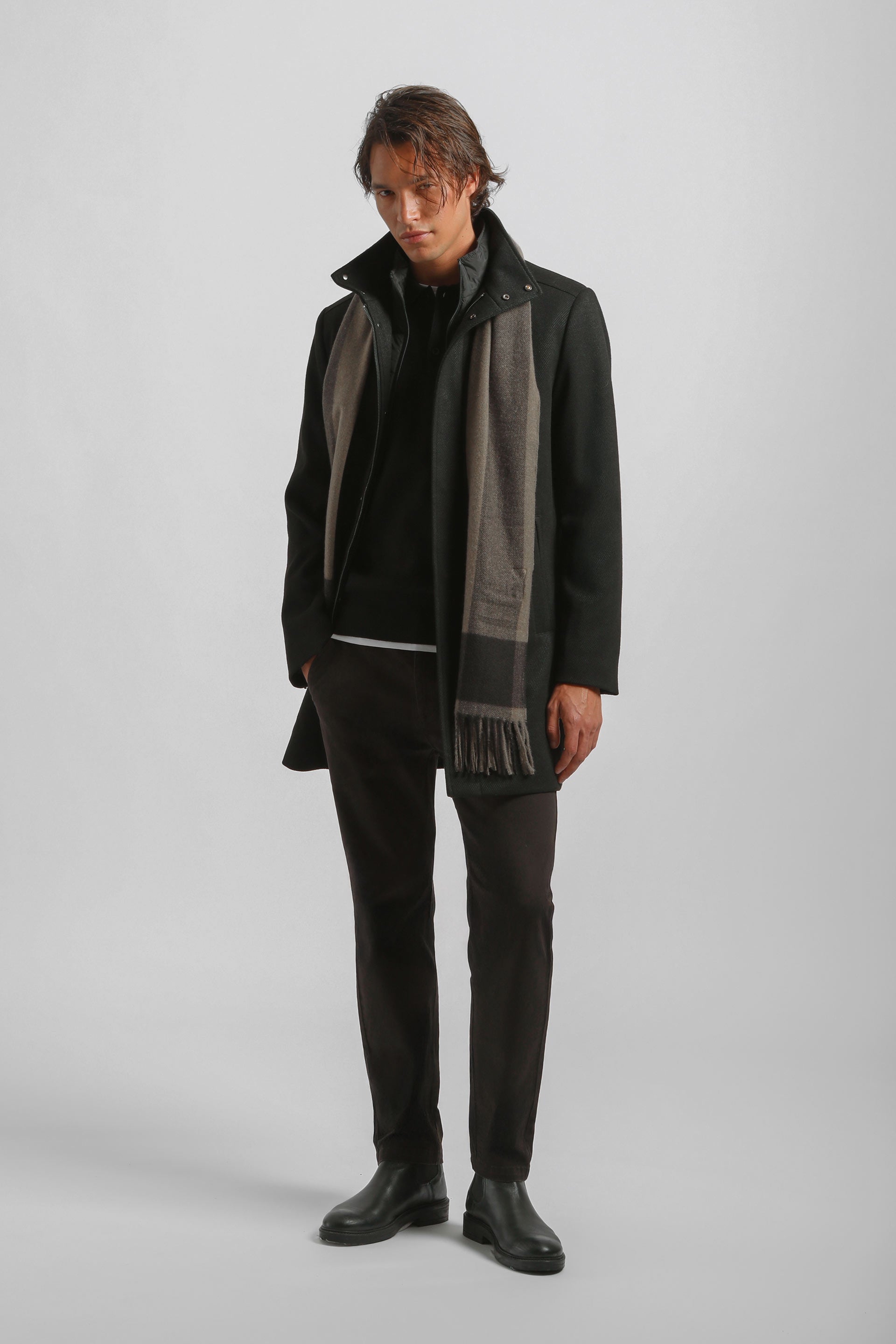 Cappotto collo lupetto|Colore:Nero