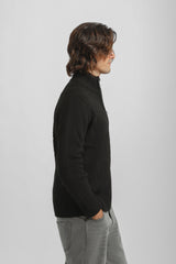 Cardigan collo alto con zip|Colore:Nero