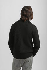 Cardigan collo alto con zip|Colore:Nero