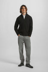 Cardigan collo alto con zip|Colore:Nero