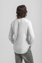Camicia tinta unita in tessuto elastico|Colore:Bianco