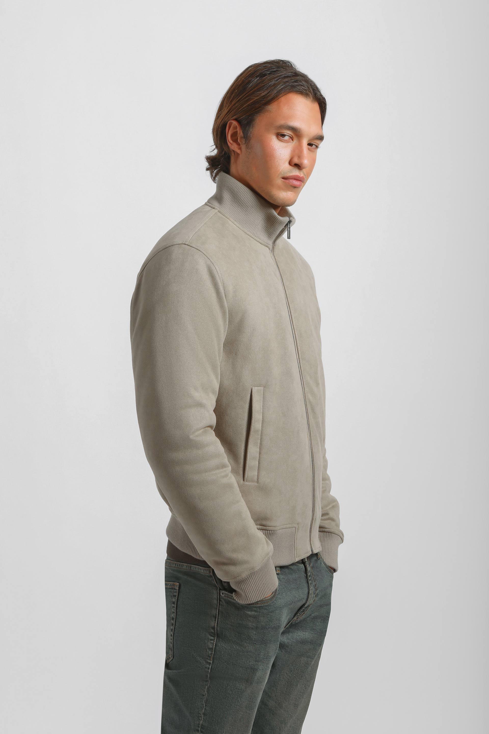 Giacca lupetto effetto camoscio|Colore:Beige