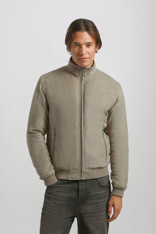Bomber effetto camoscio|Colore:Sabbia