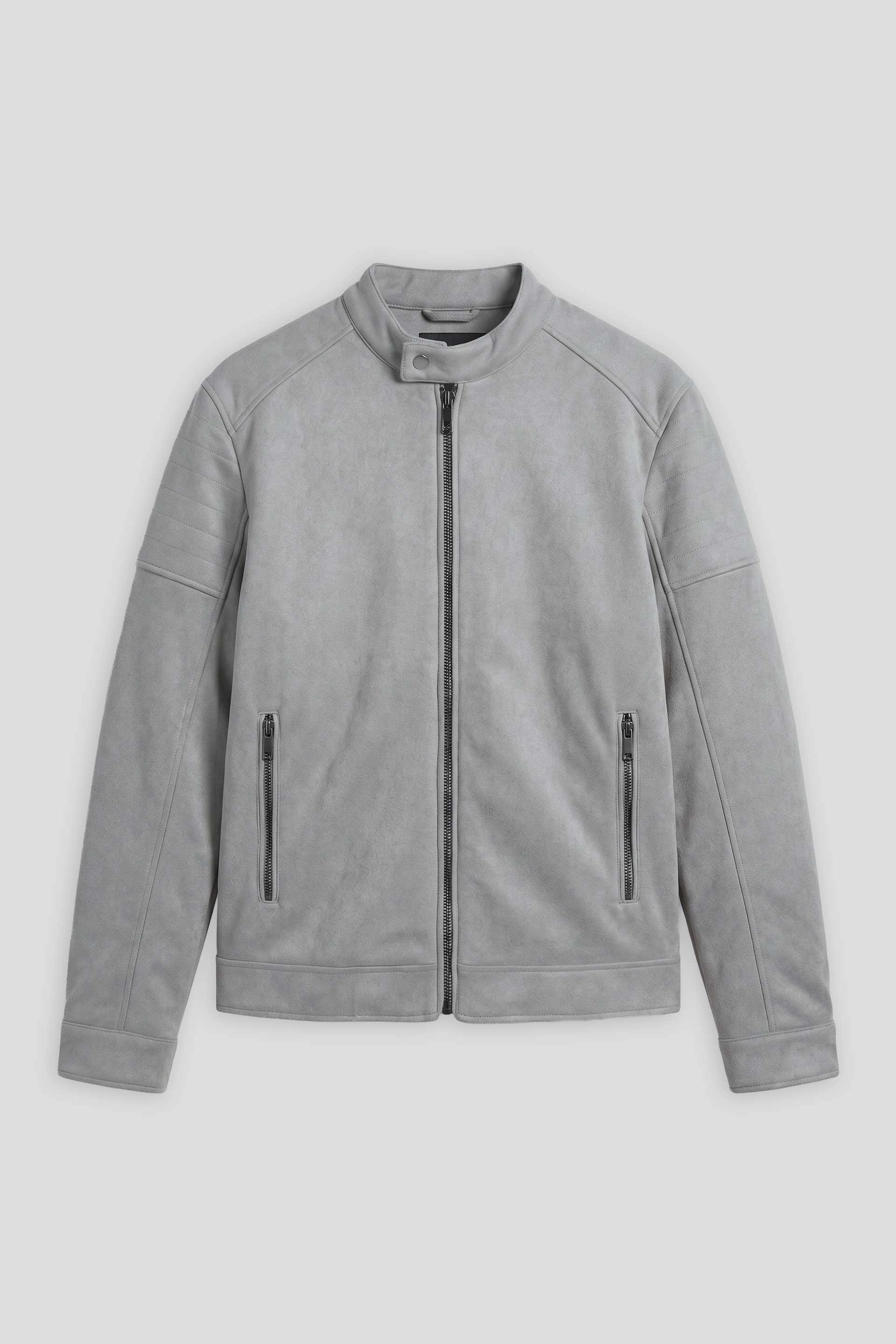 Giubbotto biker effetto camoscio|Colore:Grigio perla