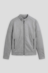 Giubbotto biker effetto camoscio|Colore:Grigio perla