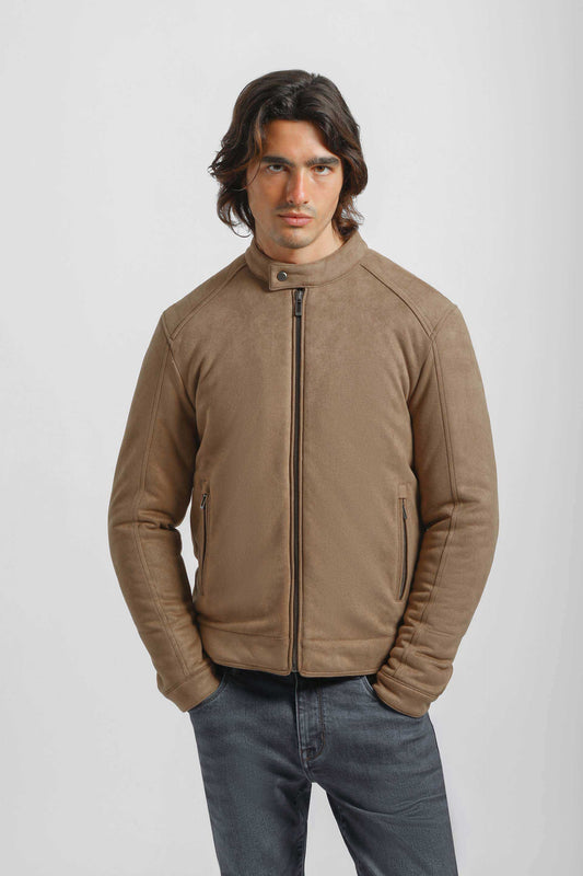Giubbotto biker effetto pelle|Colore:Beige