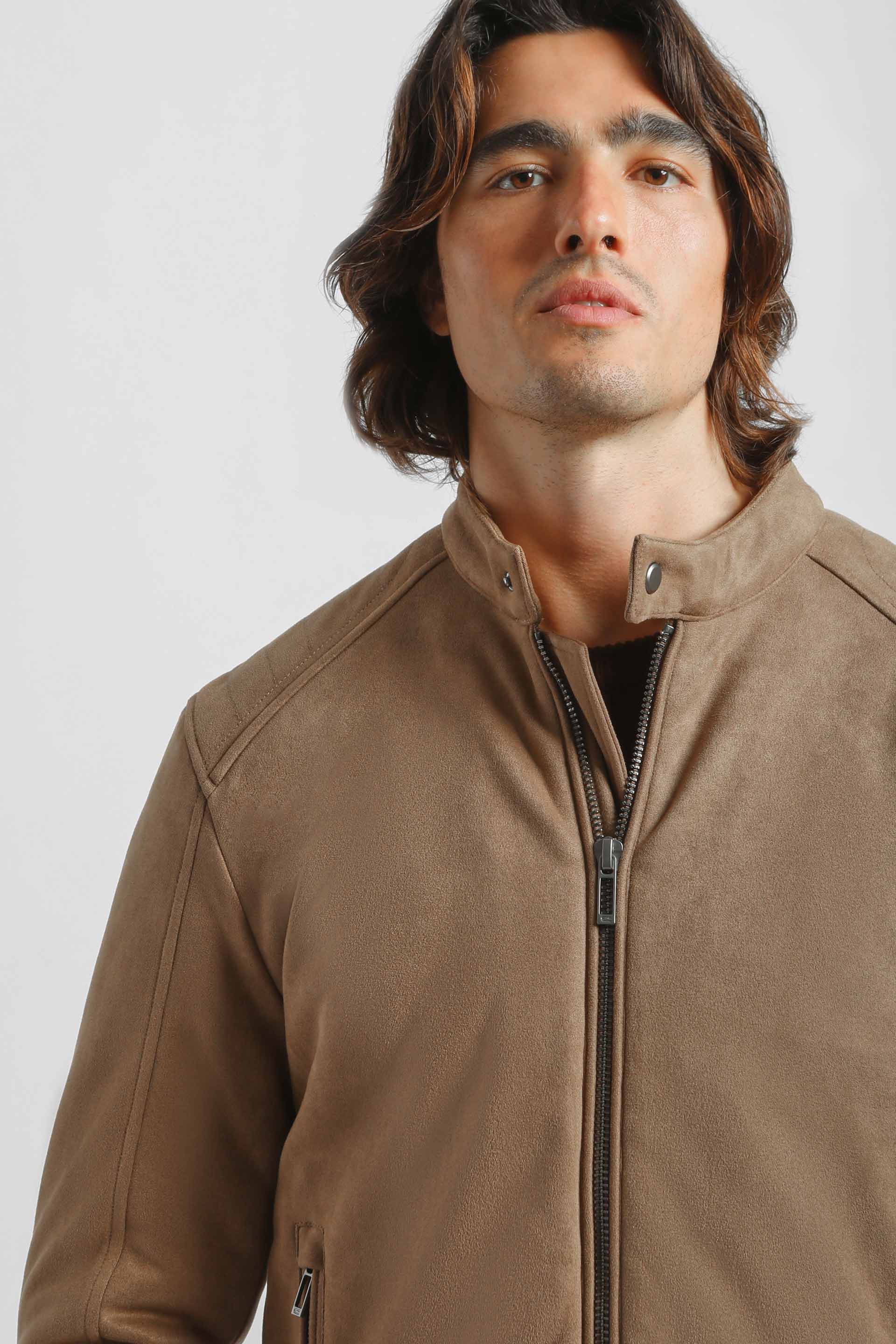 Giubbotto biker effetto pelle|Colore:Beige
