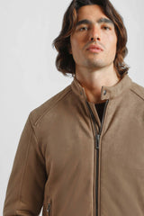 Giubbotto biker effetto pelle|Colore:Beige