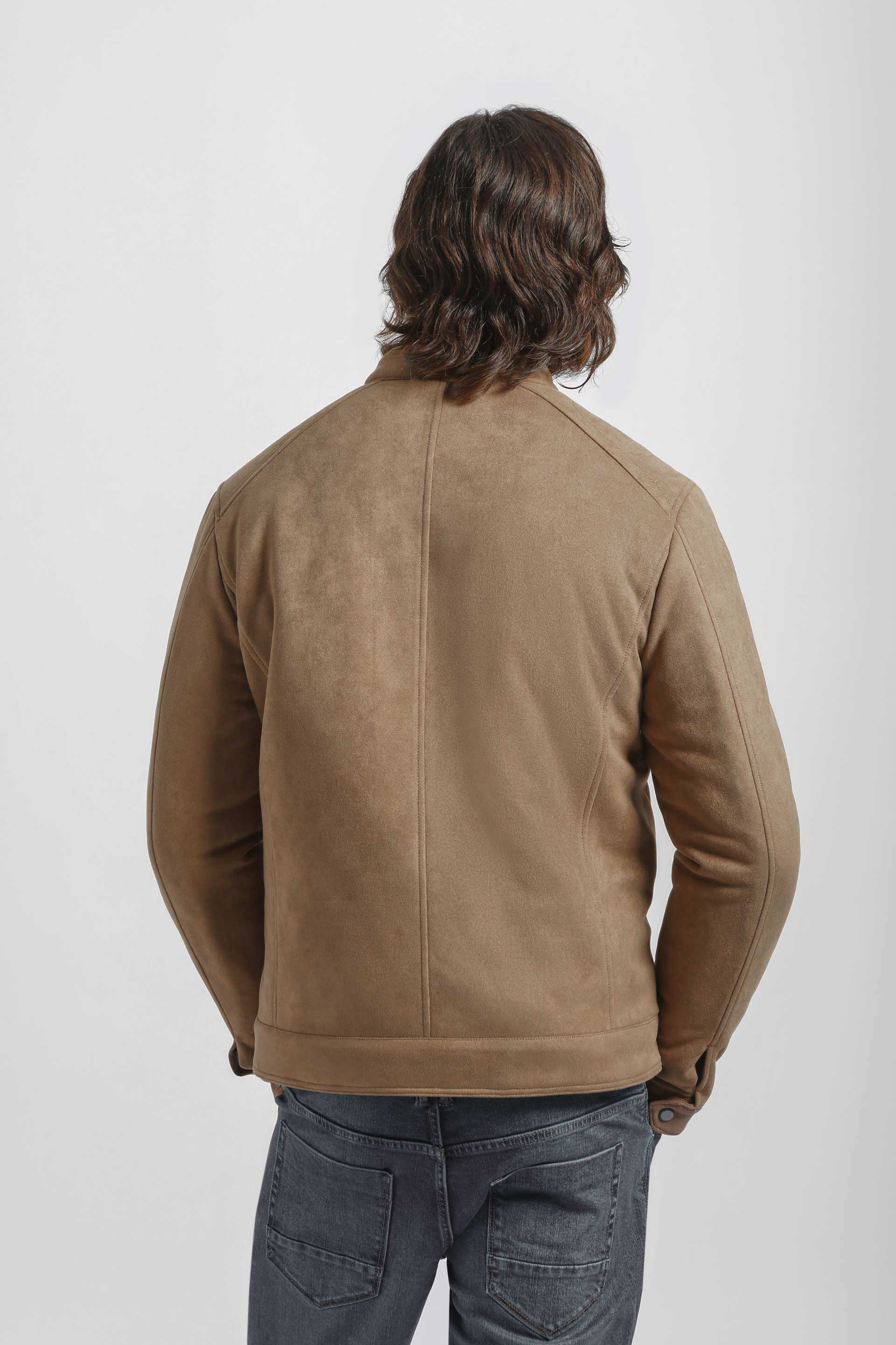 Giubbotto biker effetto pelle|Colore:Beige