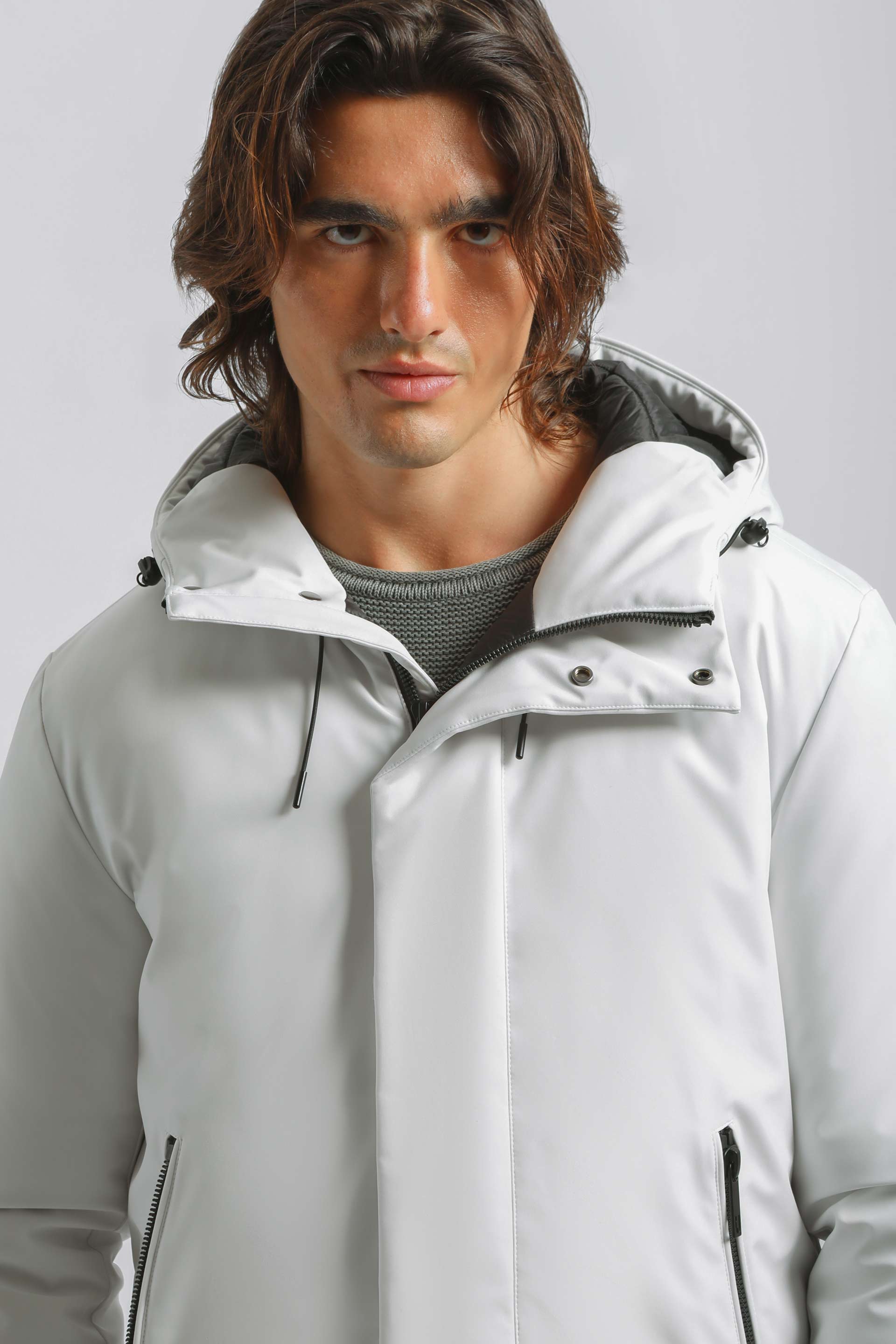 Giubbotto imbottito con cappuccio|Colore:Bianco