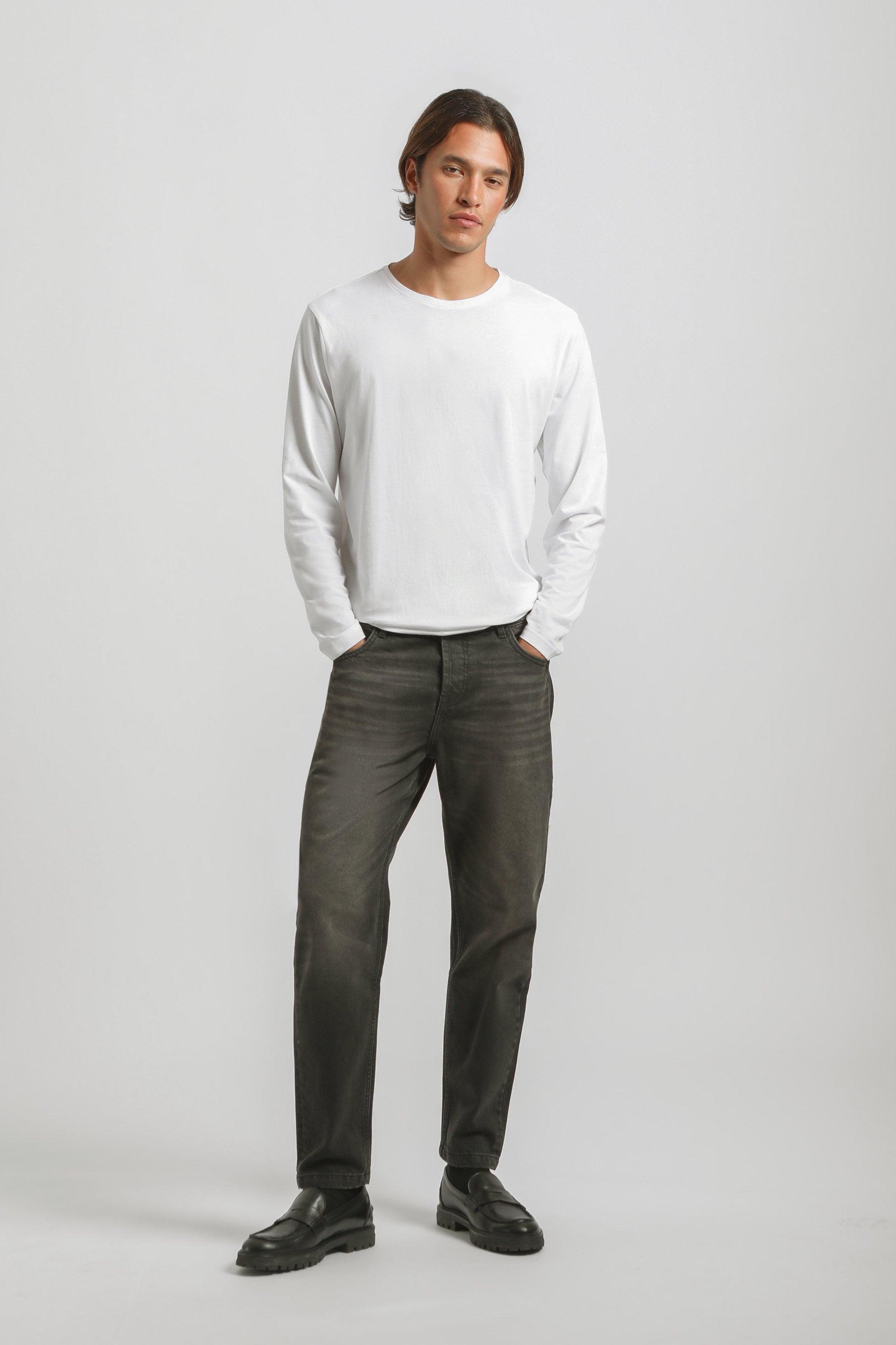 Jeans slim fit crop nero|Colore:Jeans nero