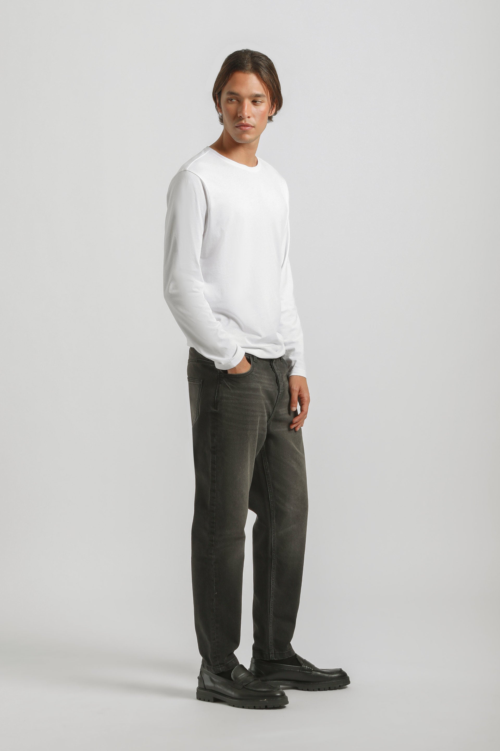 Jeans slim fit crop nero|Colore:Jeans nero