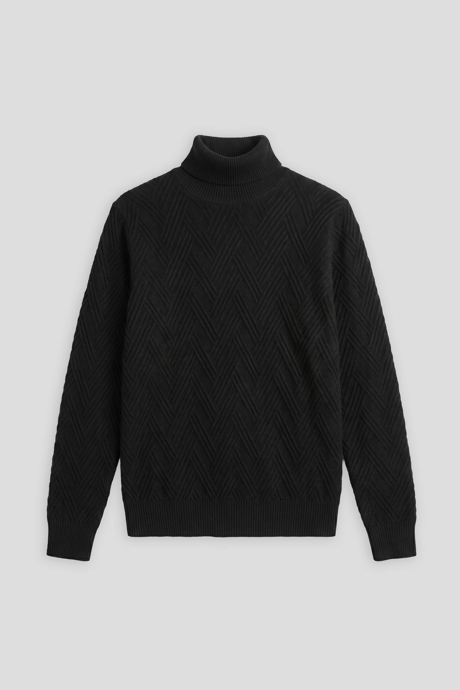 Maglia collo alto misto viscosa|Colore:Nero
