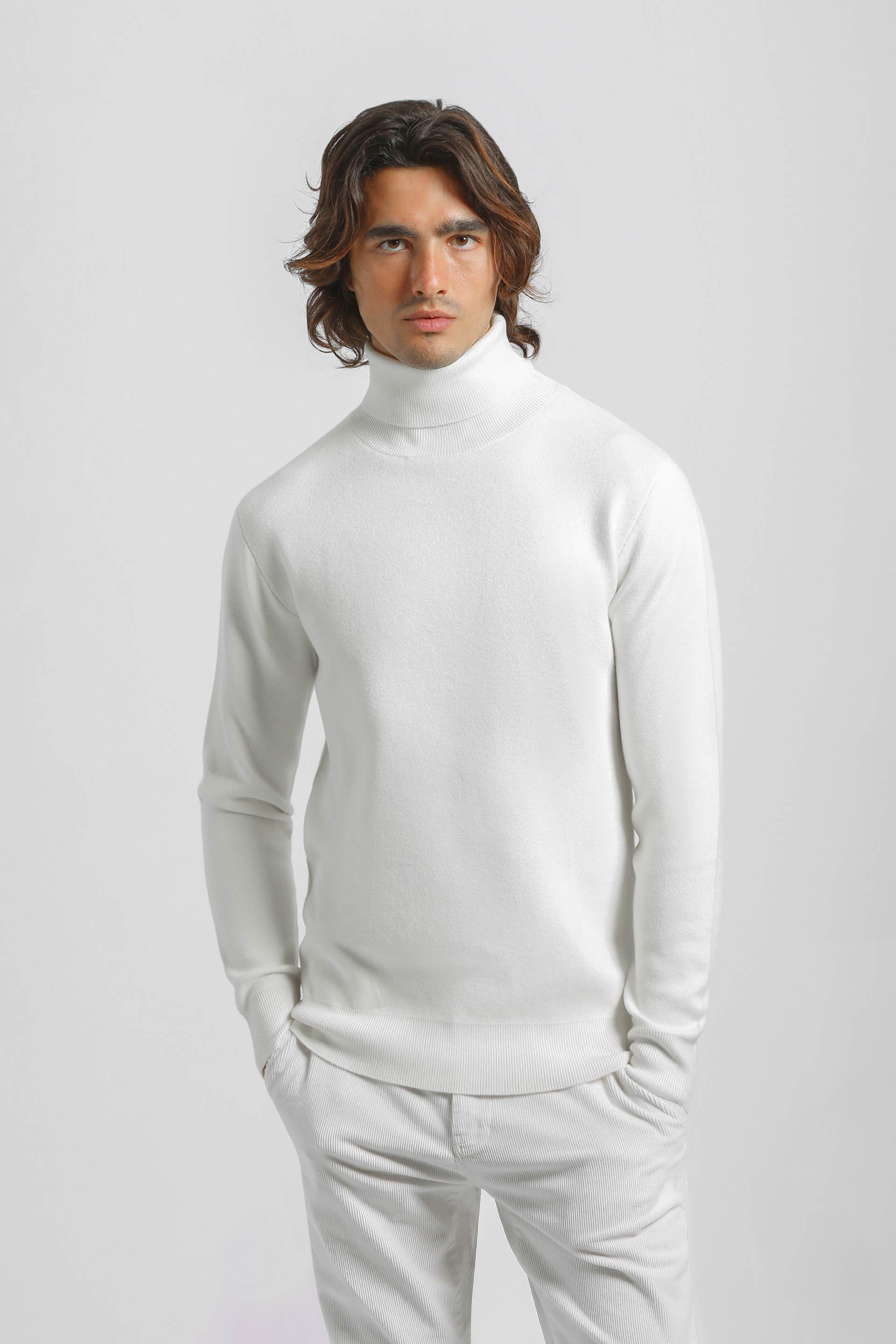 Maglia collo alto|Colore:Off white