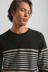 Maglia girocollo colorblock|Colore:Nero