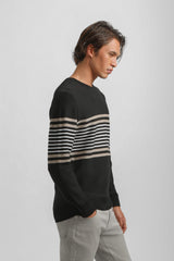 Maglia girocollo colorblock|Colore:Nero