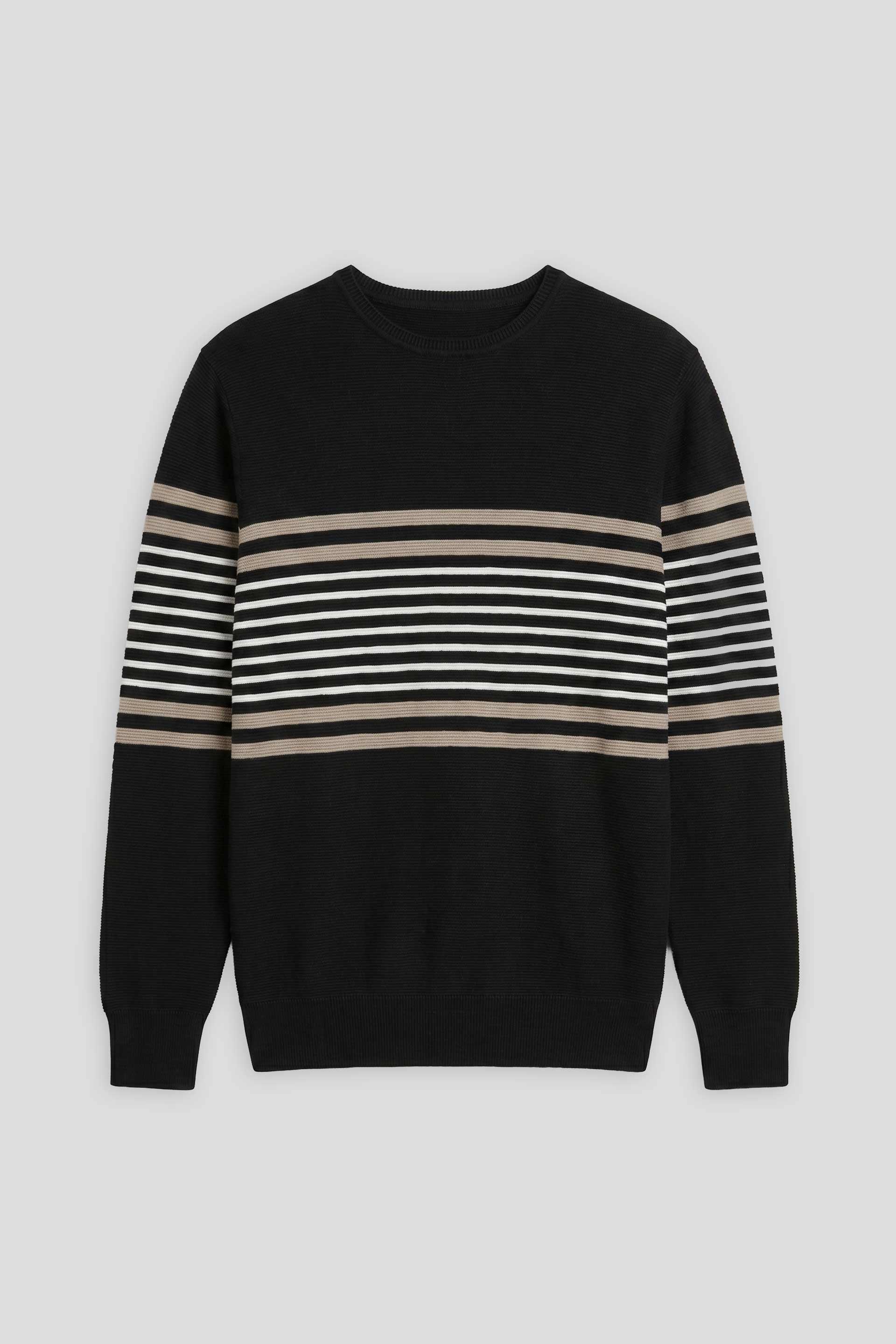 Maglia girocollo colorblock|Colore:Nero