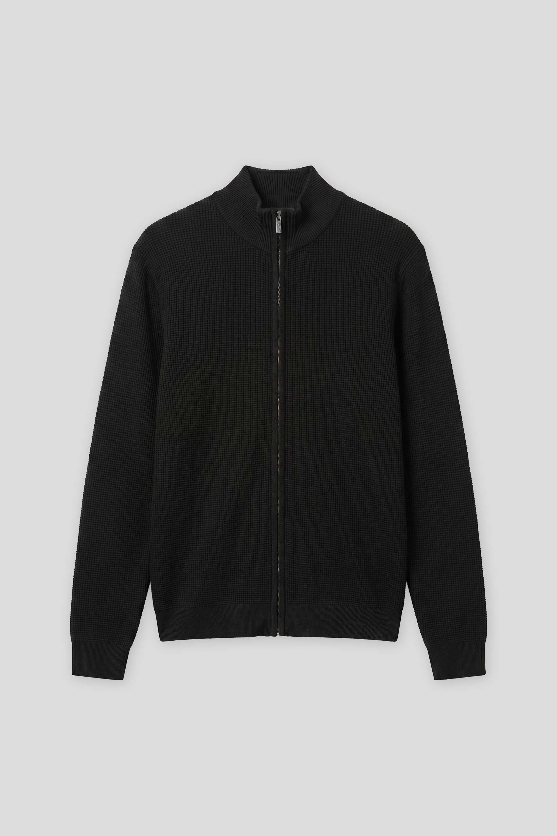 Cardigan in viscosa con zip|Colore:Nero