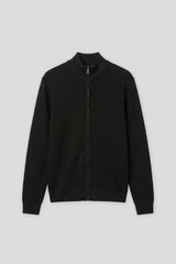 Cardigan in viscosa con zip|Colore:Nero