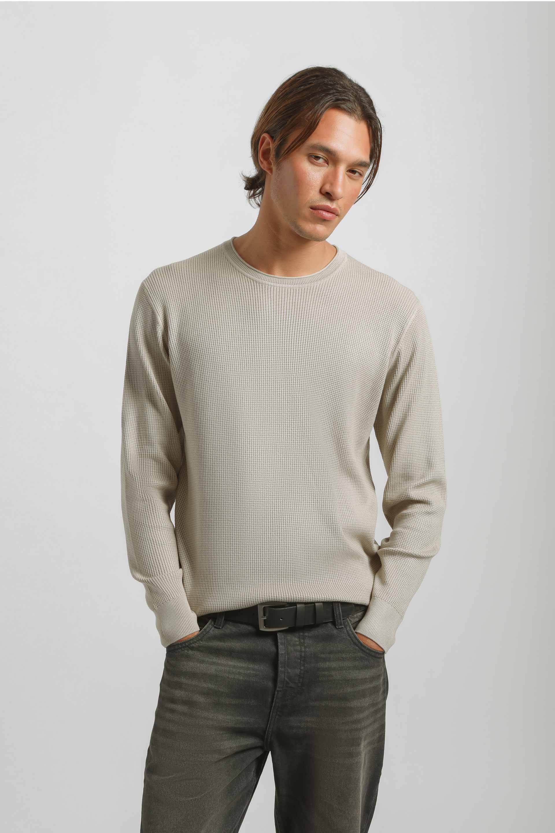 Maglia girocollo in viscosa|Colore:Sabbia