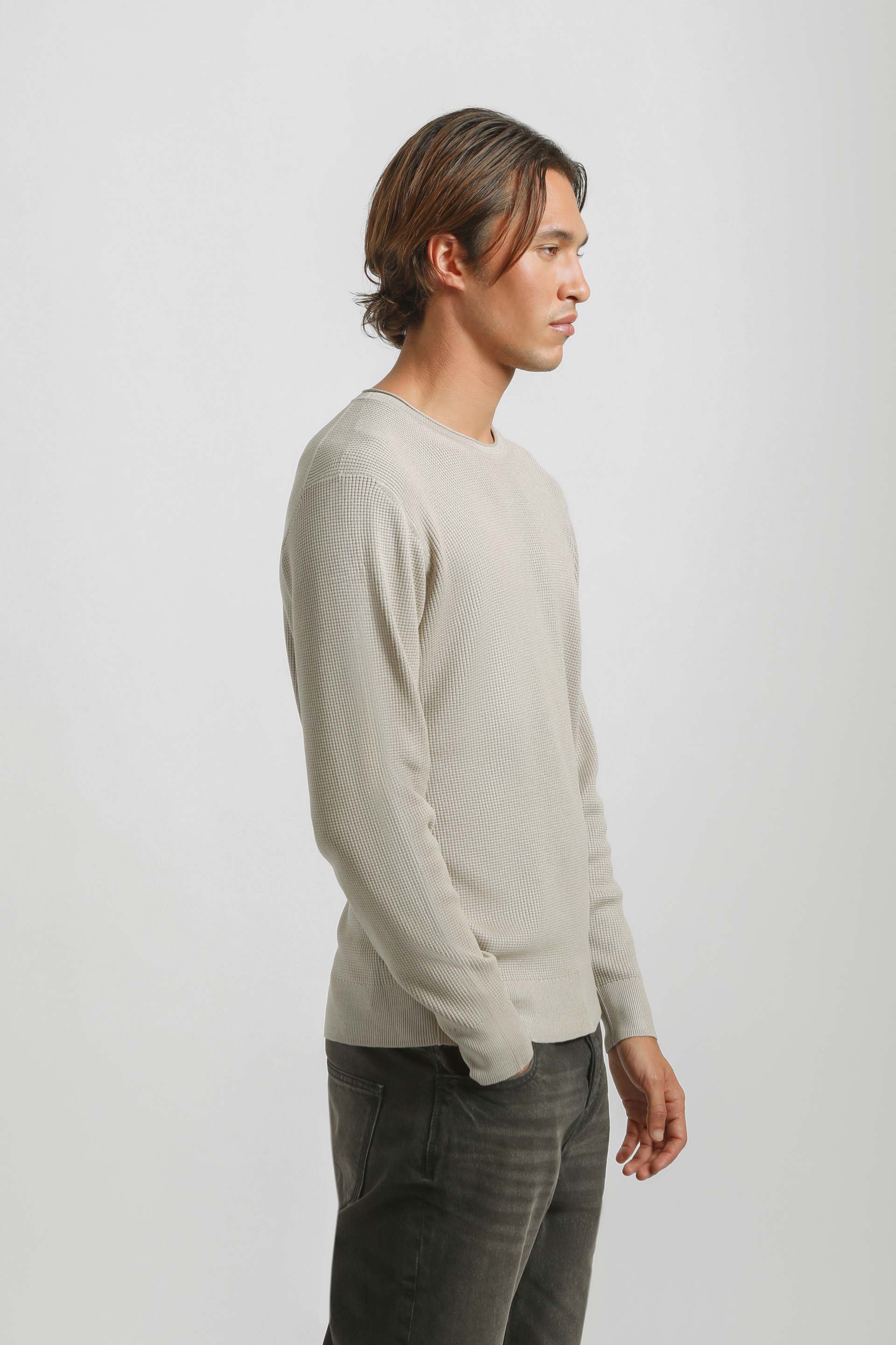 Maglia girocollo in viscosa|Colore:Sabbia