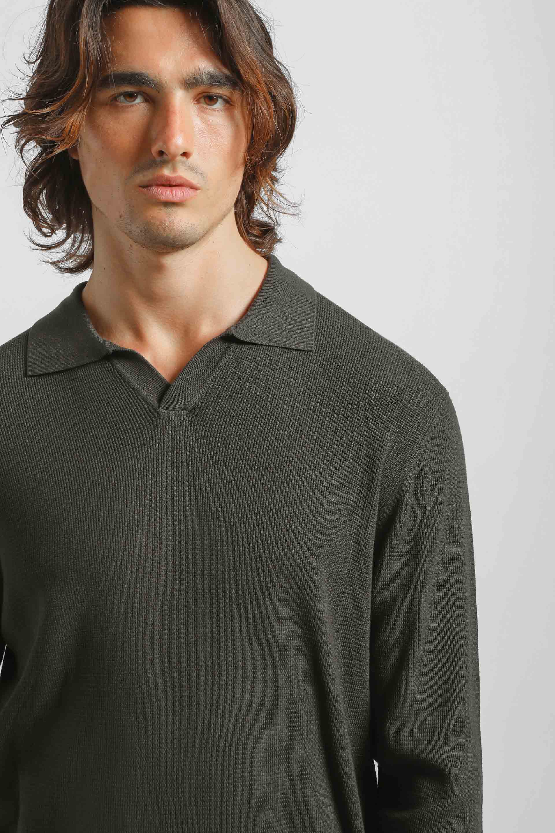 Polo manica lunga|Colore:Verde bosco