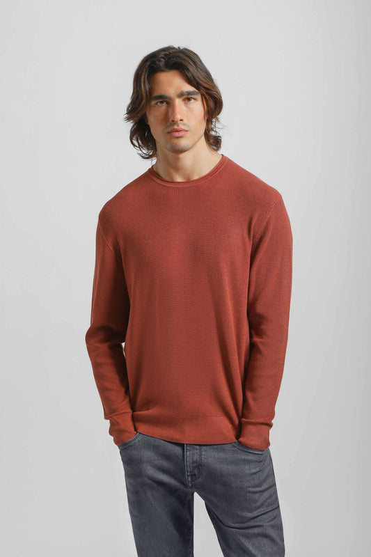 Maglia girocollo strutturata|Colore:Rame