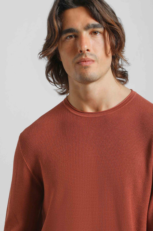 Maglia girocollo strutturata|Colore:Rame
