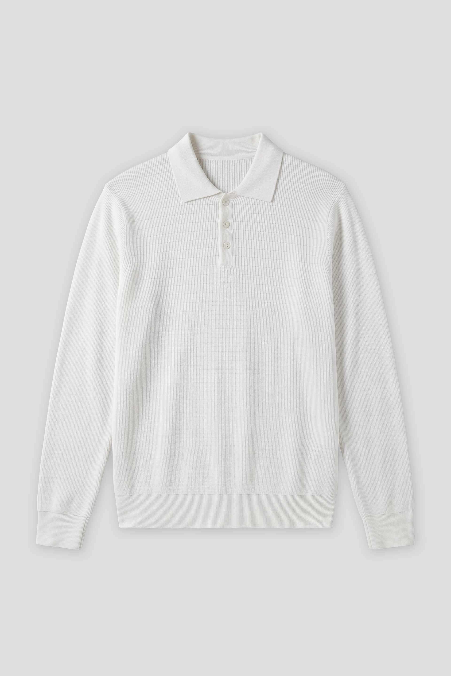 Polo manica lunga con bottoni|Colore:Off white