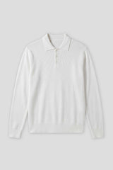 Polo manica lunga con bottoni|Colore:Off white