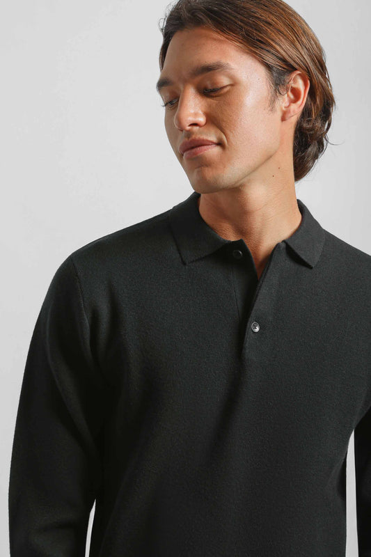 Polo manica lunga misto viscosa|Colore:Blue