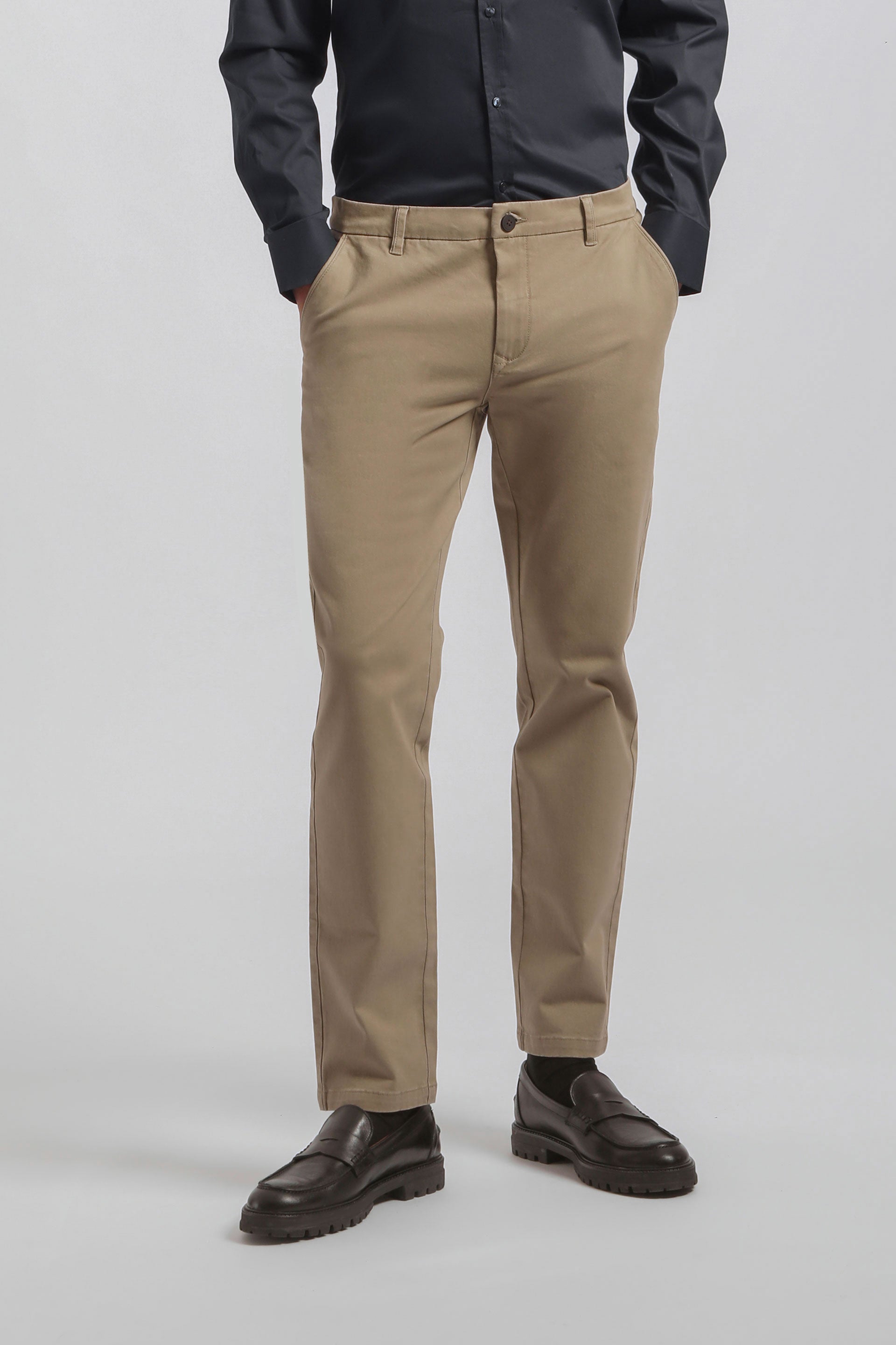 Pantaloni chino in cotone|Colore:Beige