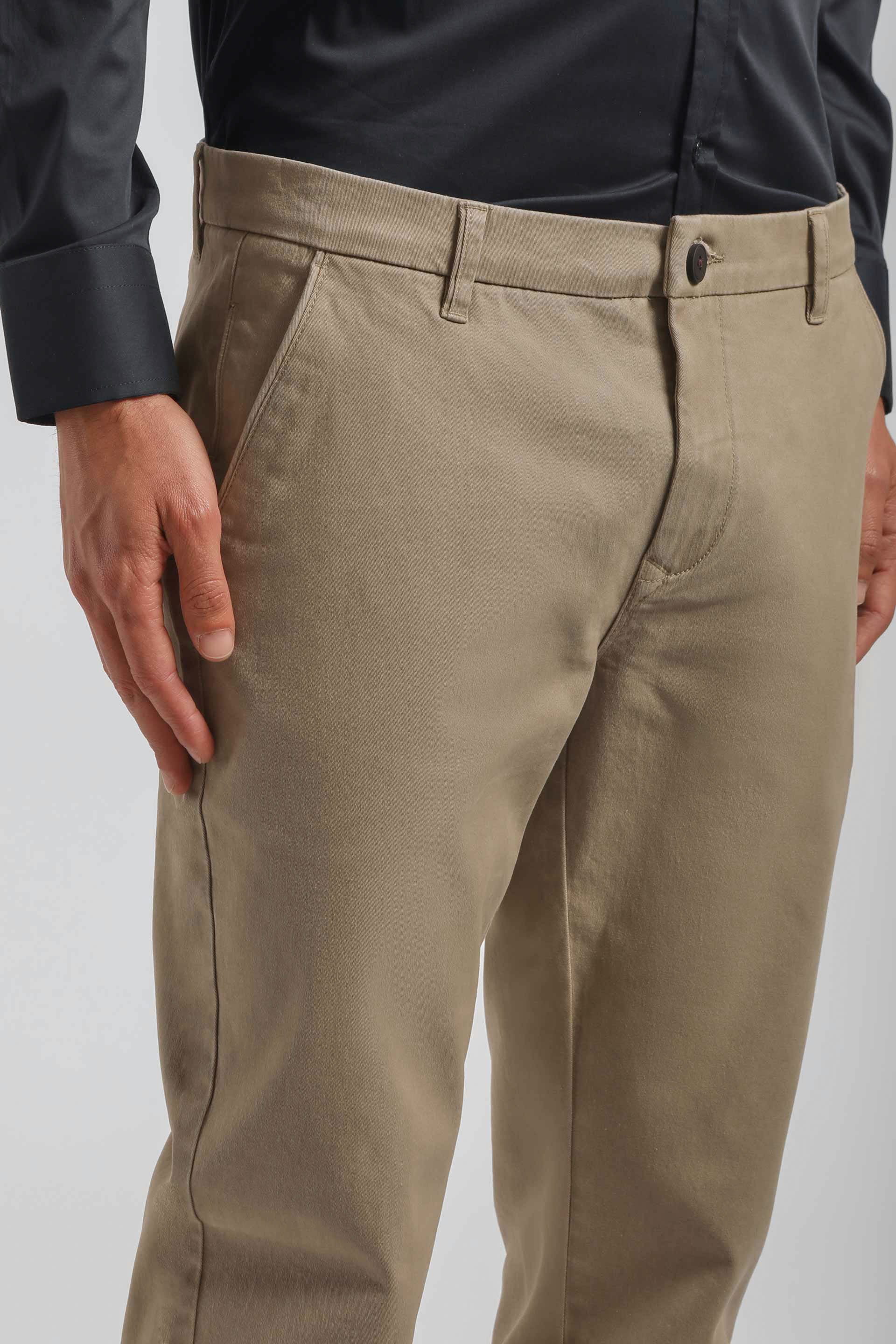 Pantaloni chino in cotone|Colore:Beige